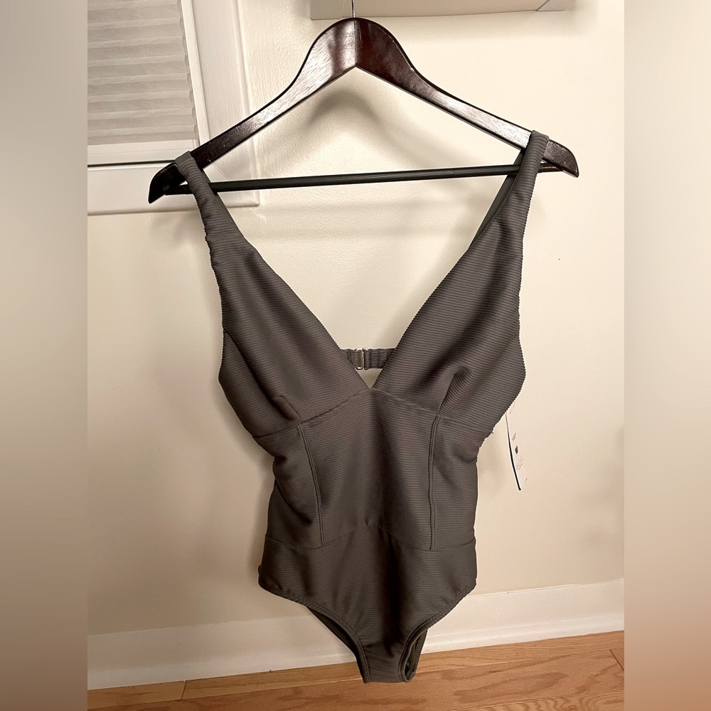 RACHEL Rachel Roy one-piece bathing suit. Never worn! Army Green. Size M.